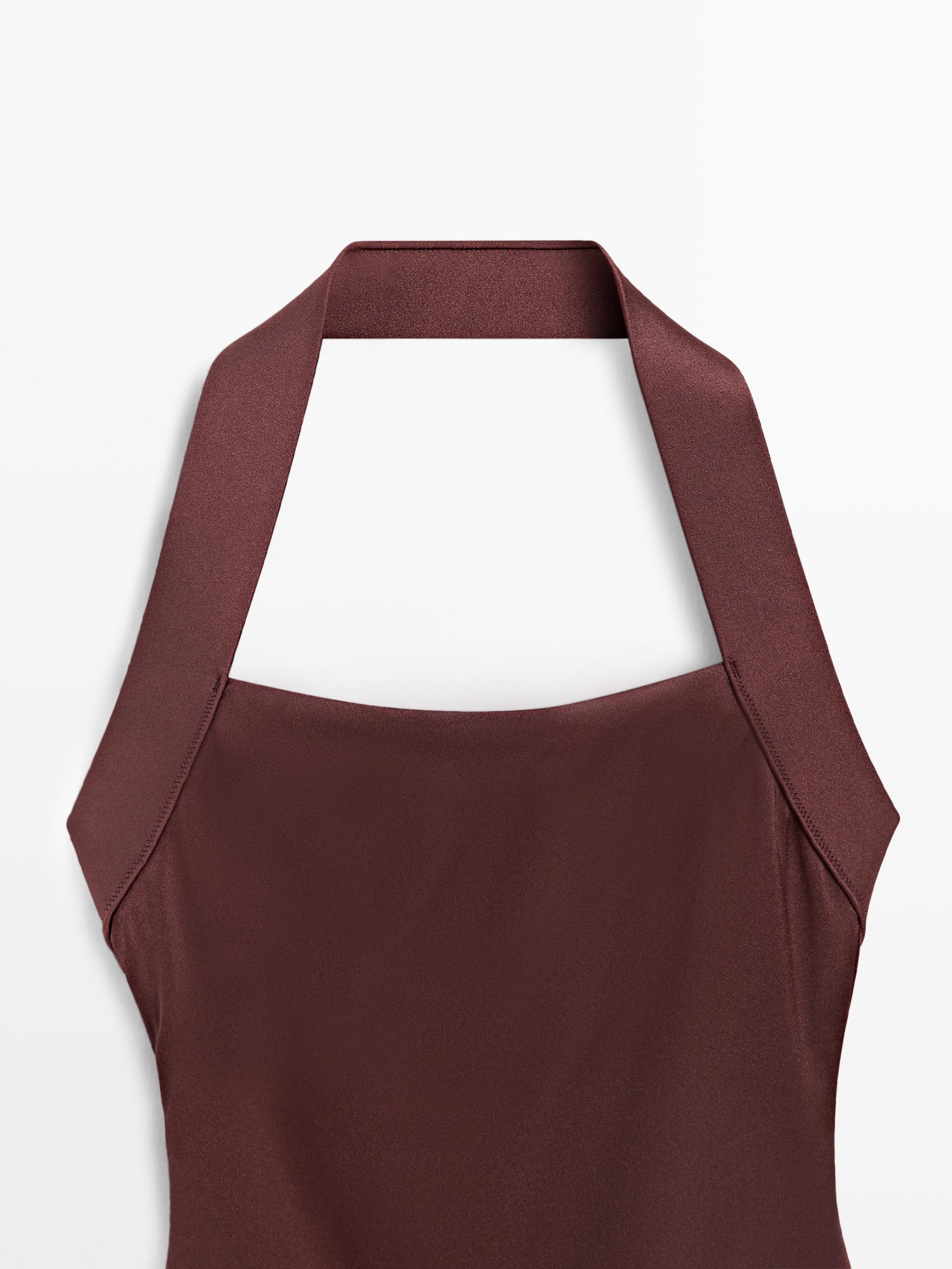 Maillot de bain brillant à encolure américaine